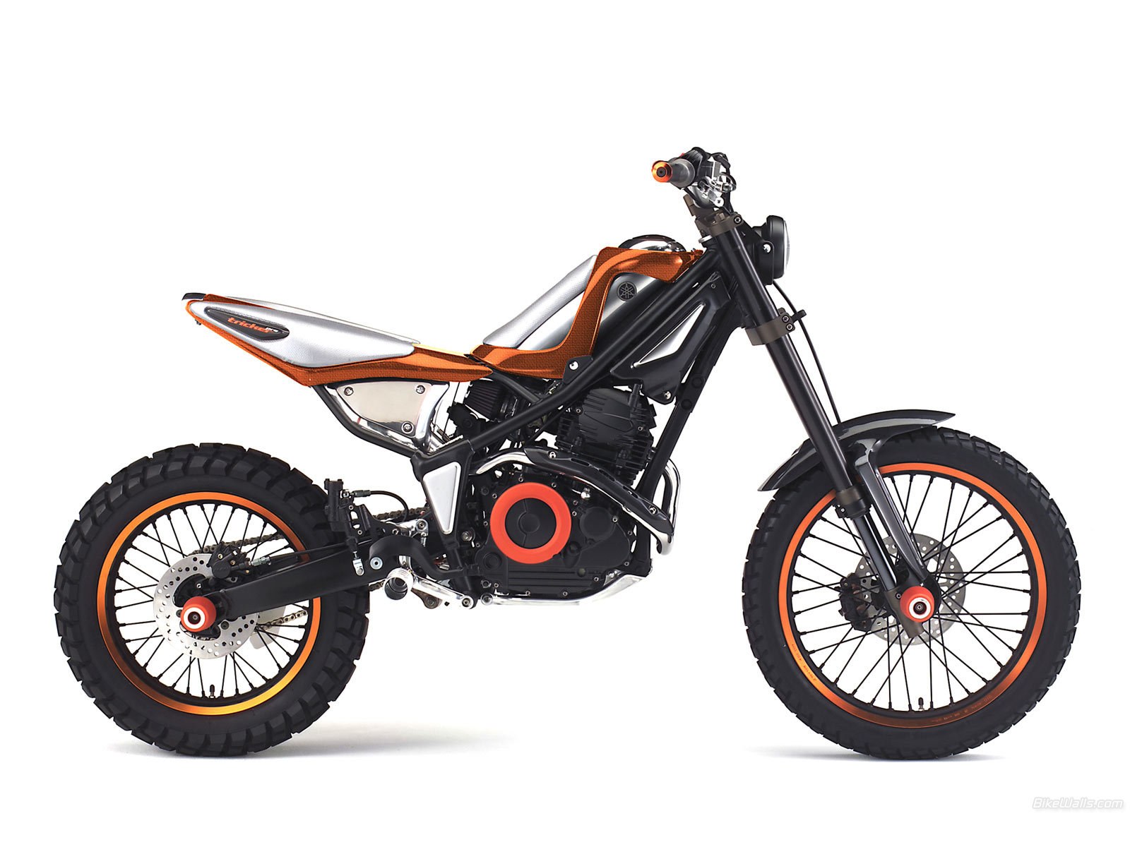 orange and silver motorcycle