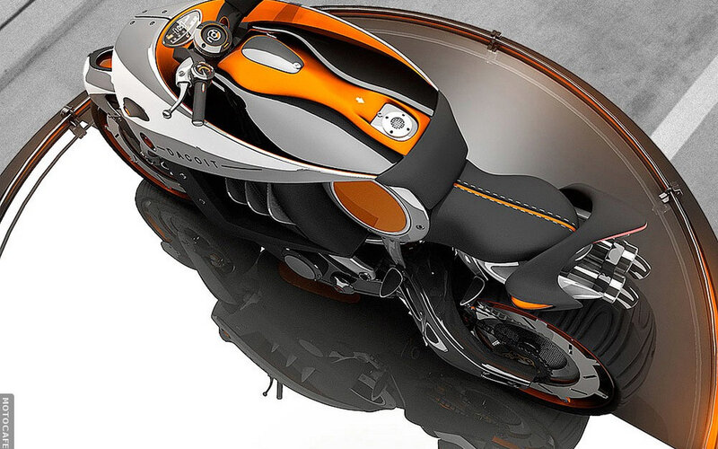 Orange and Silver Motorcycle — Futuristic