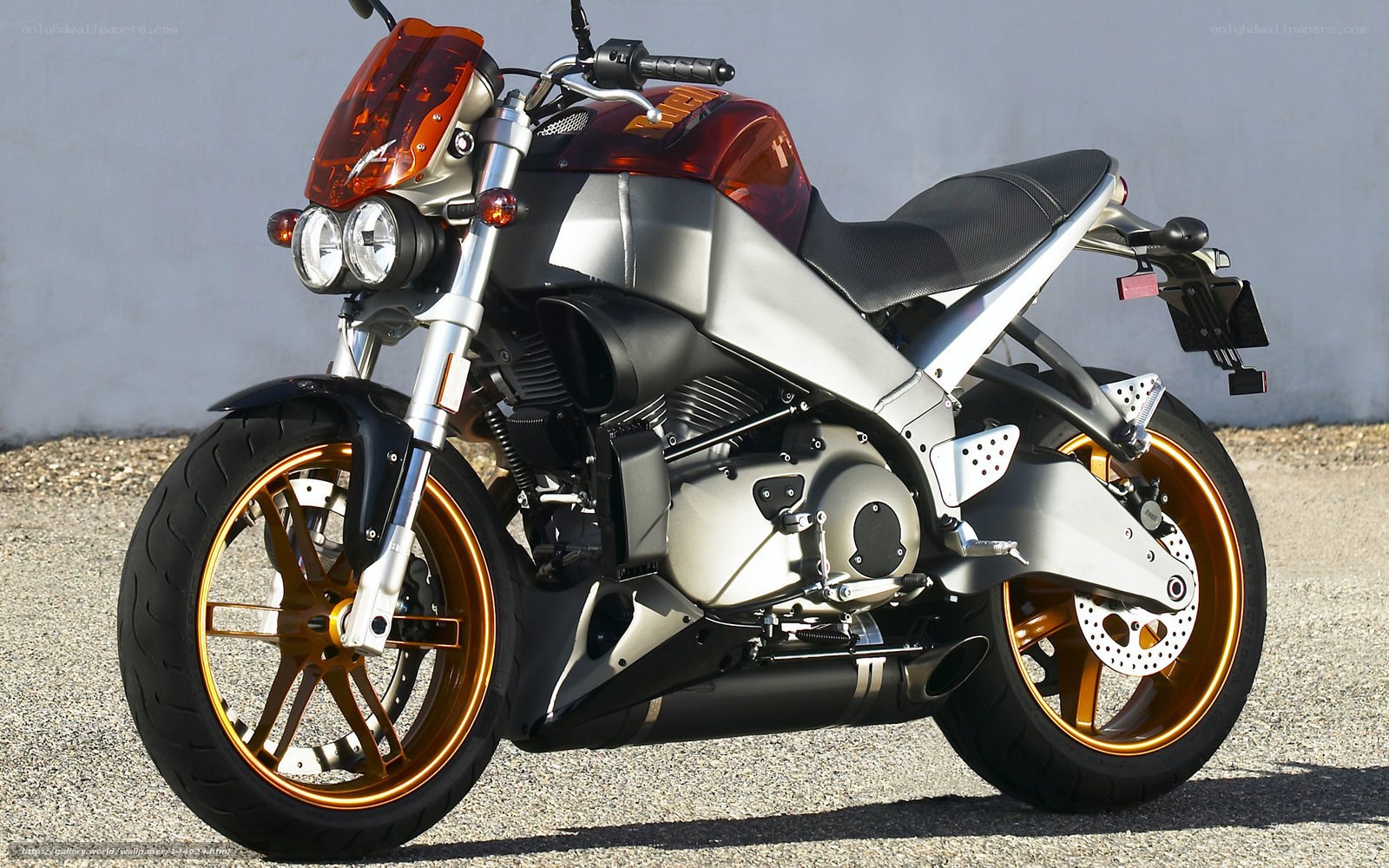 orange and silver motorcycle