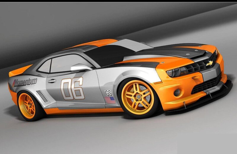 orange and silver race car