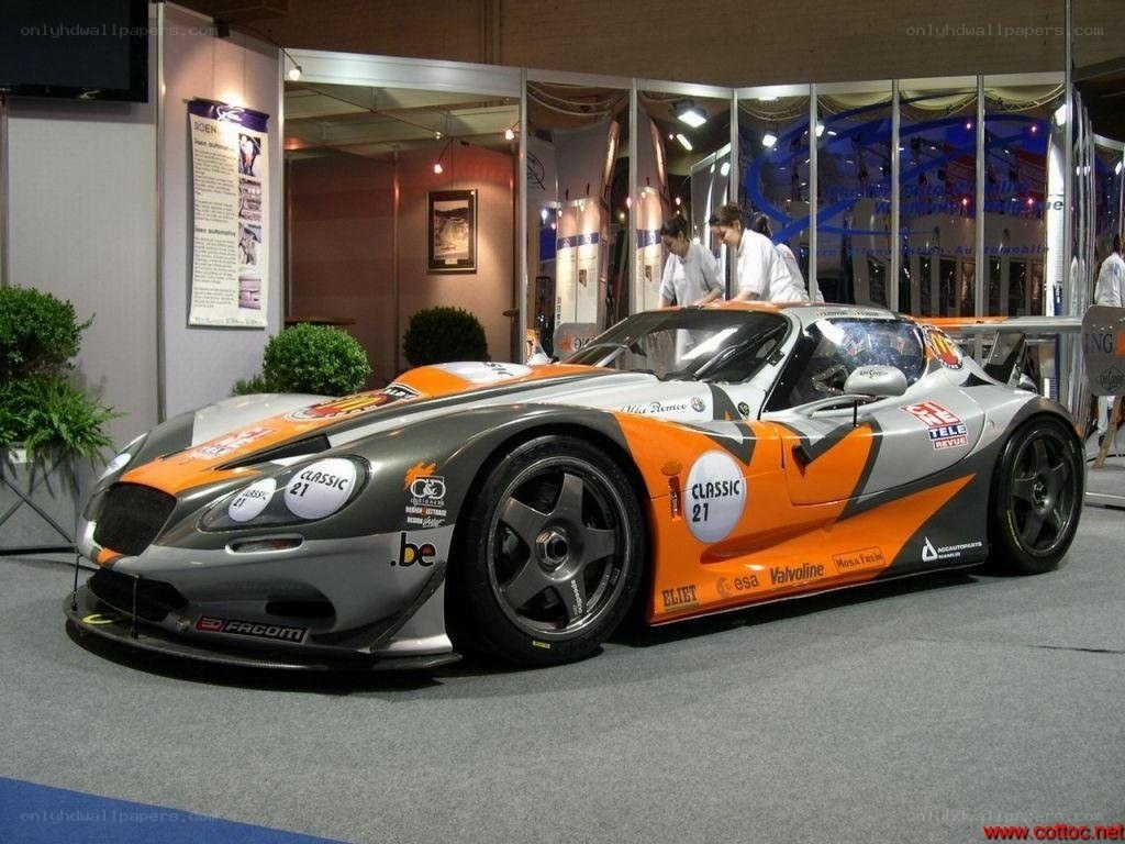 orange and silver race car