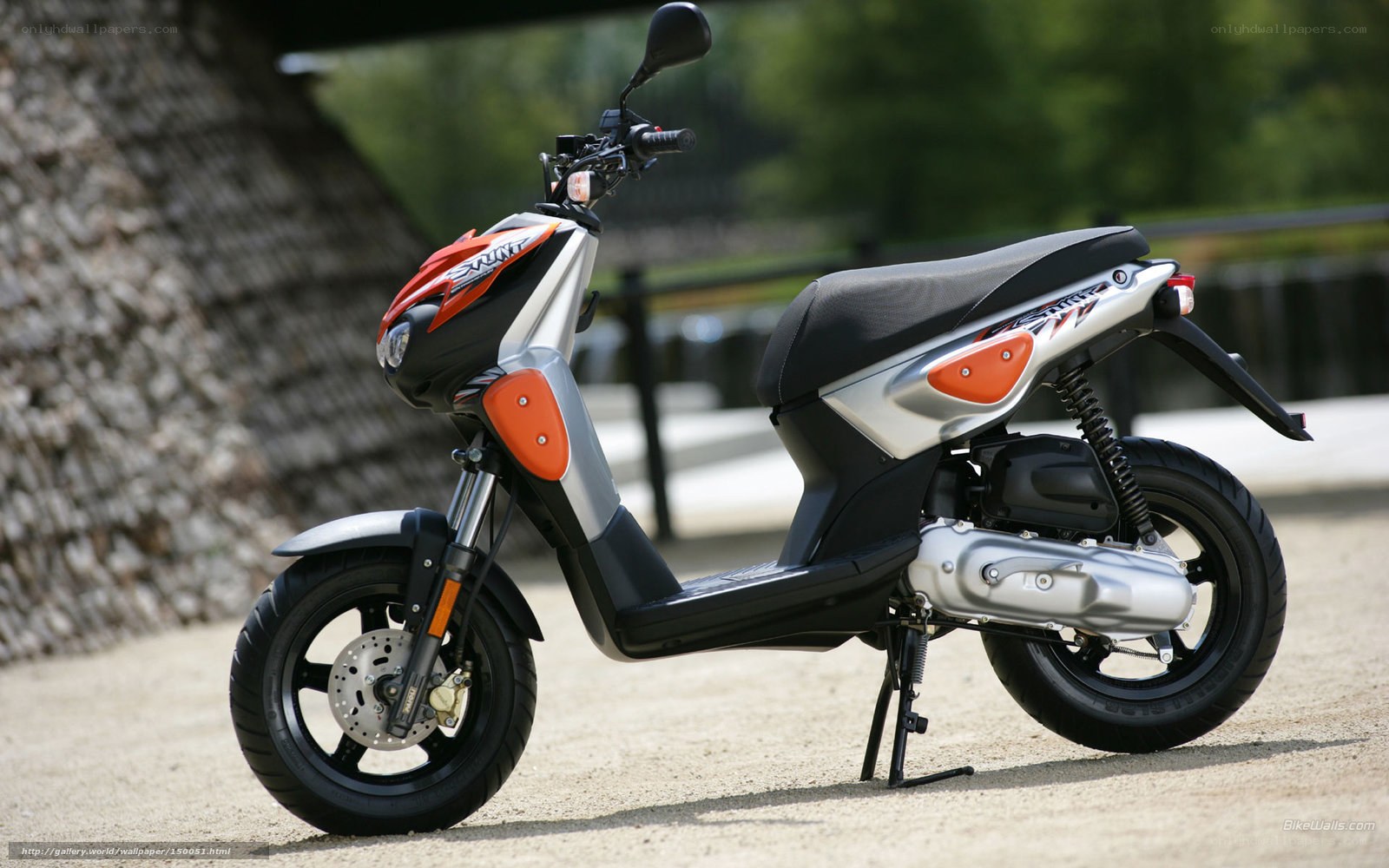 orange and silver scooter
