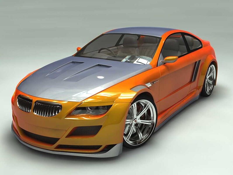 orange and silver sports car