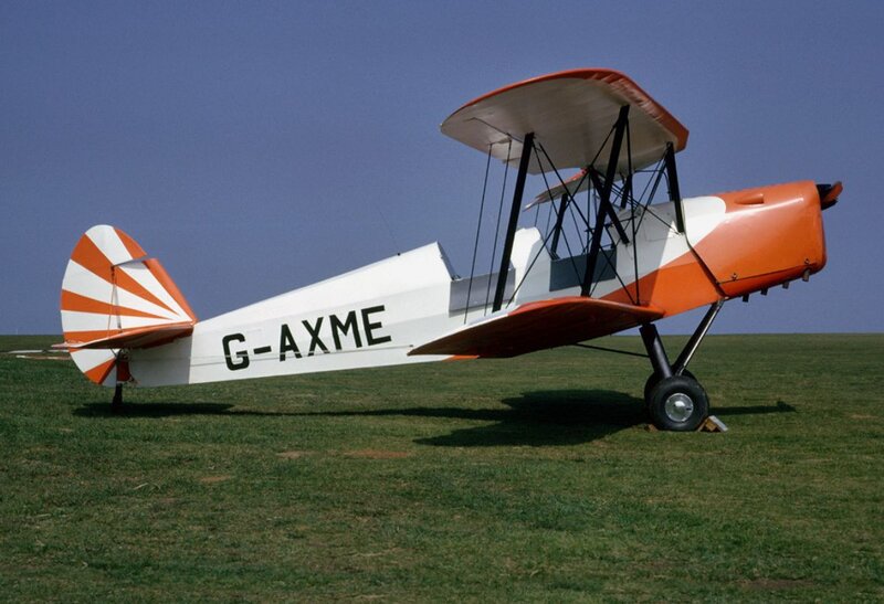 Orange and White Biplane