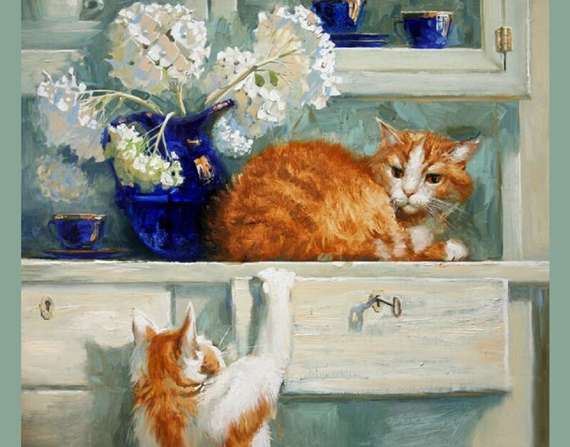Orange and White Cats — Blue