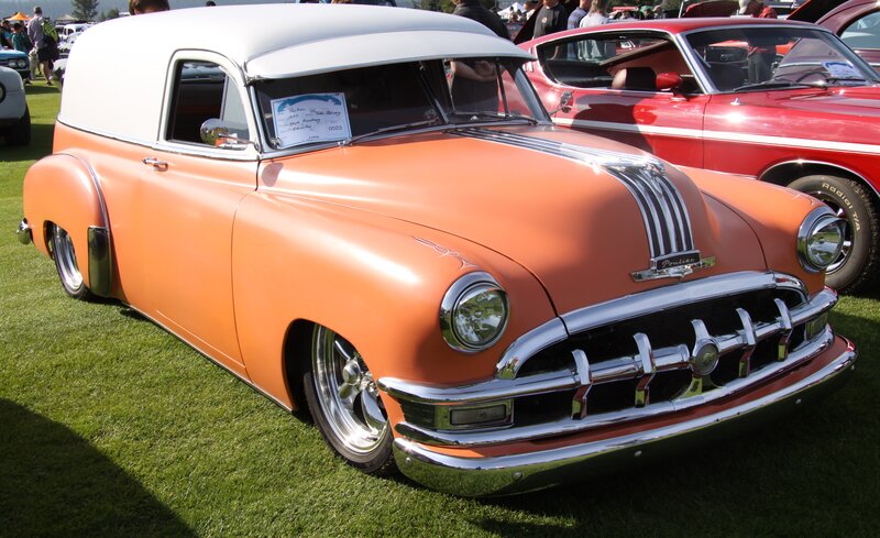 Orange and White Classic Car — Calm, Afternoon