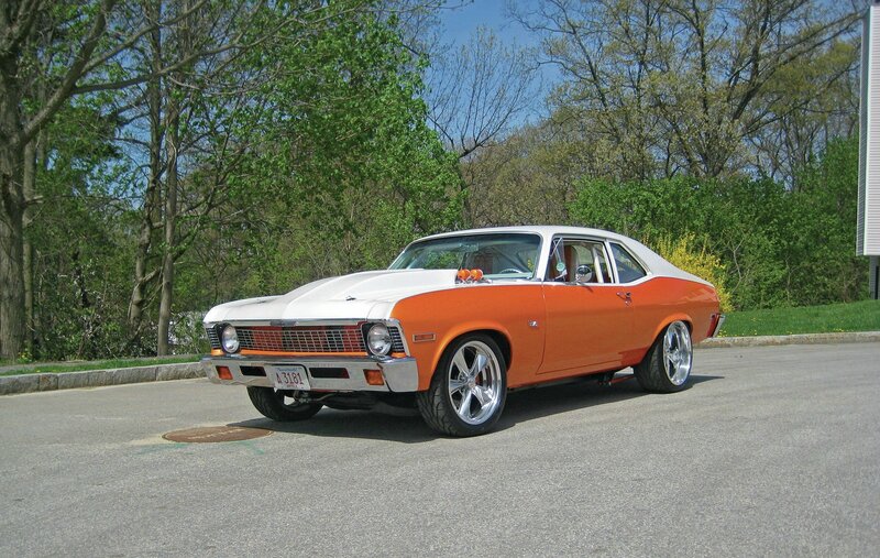 Orange and White Classic Car — Calm, Spring