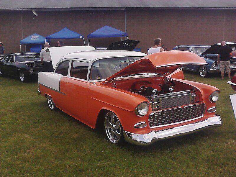 Orange and White Classic Car — Outdoor, Afternoon