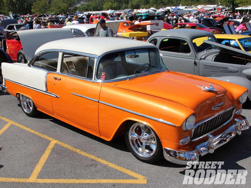 Orange and White Classic Car — Outdoor