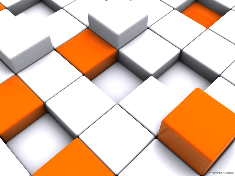 Orange and White Cubes — Geometric