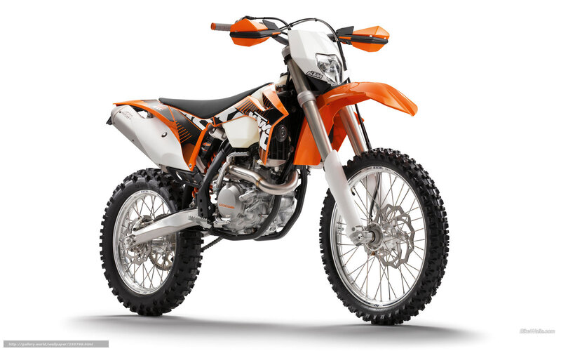 Orange and White Dirt Bike — Neutral, Photograph, Motorcycle, Tires, Exhaust