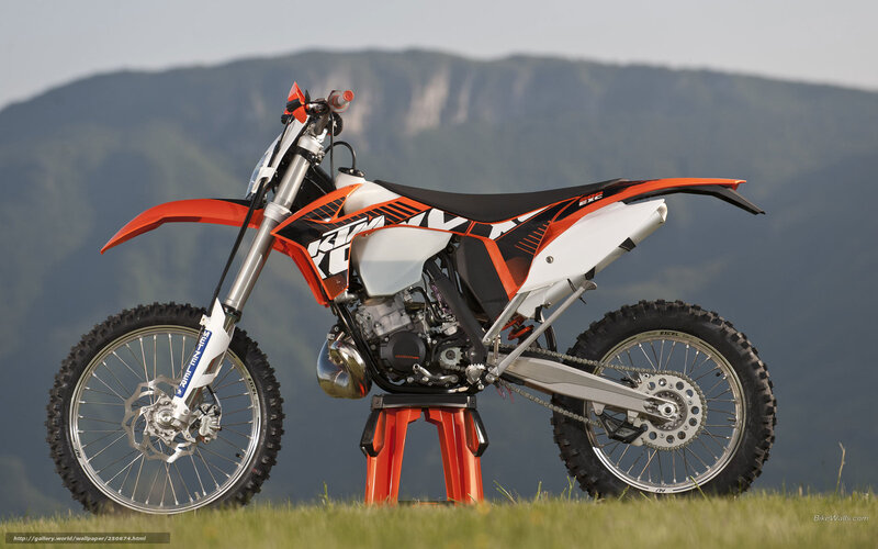 Orange and White Dirt Bike — Outdoor, Afternoon, Photograph, Mountains
