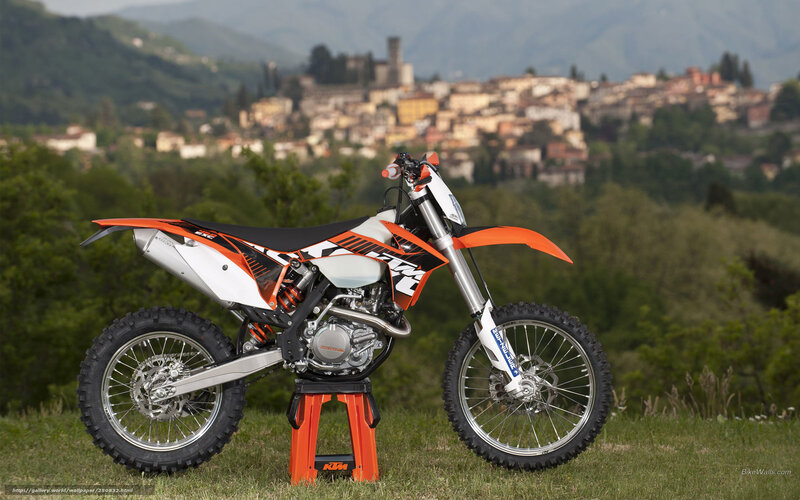 Orange and White Dirt Bike — Serene, Afternoon, Photograph