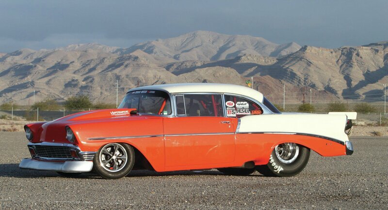 Orange and White Drag Car