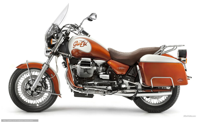 Orange and White Motorcycle — Neutral, Photograph, Saddlebags, Windshield, Chrome Exhaust