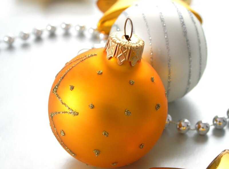 Orange and White Ornaments