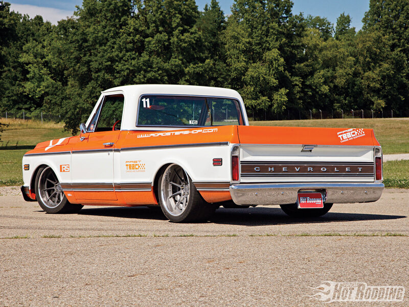 Orange and White Pickup Truck — Outdoor