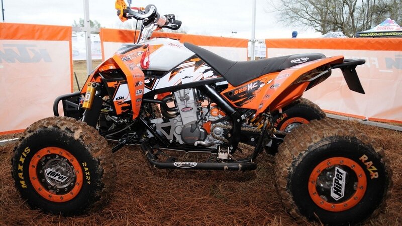 orange and white quad bike