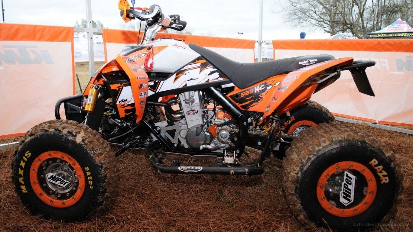 orange and white quad bike