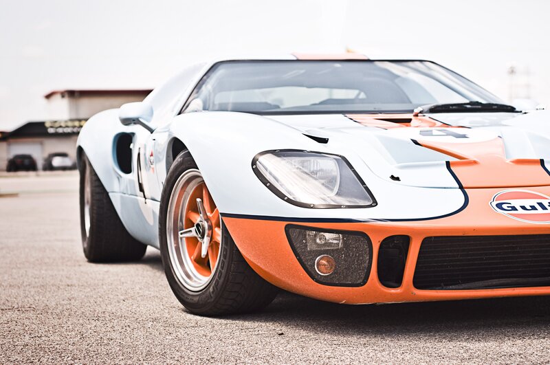 Orange and White Race Car — Calm, Photograph