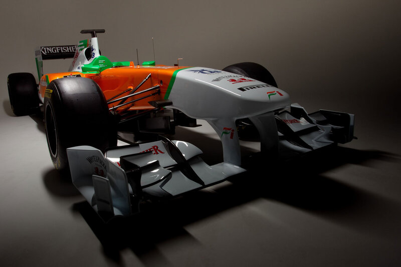 Orange and White Race Car — Dramatic