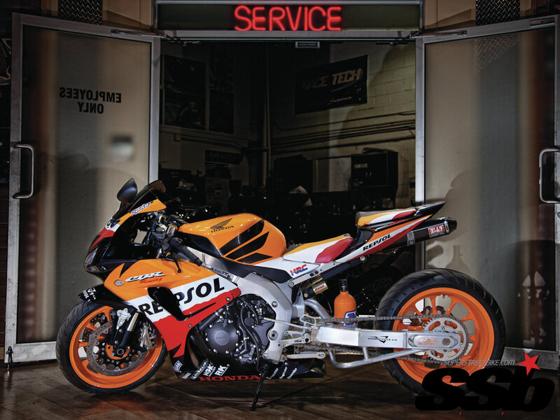 Orange and White Racing Motorcycle