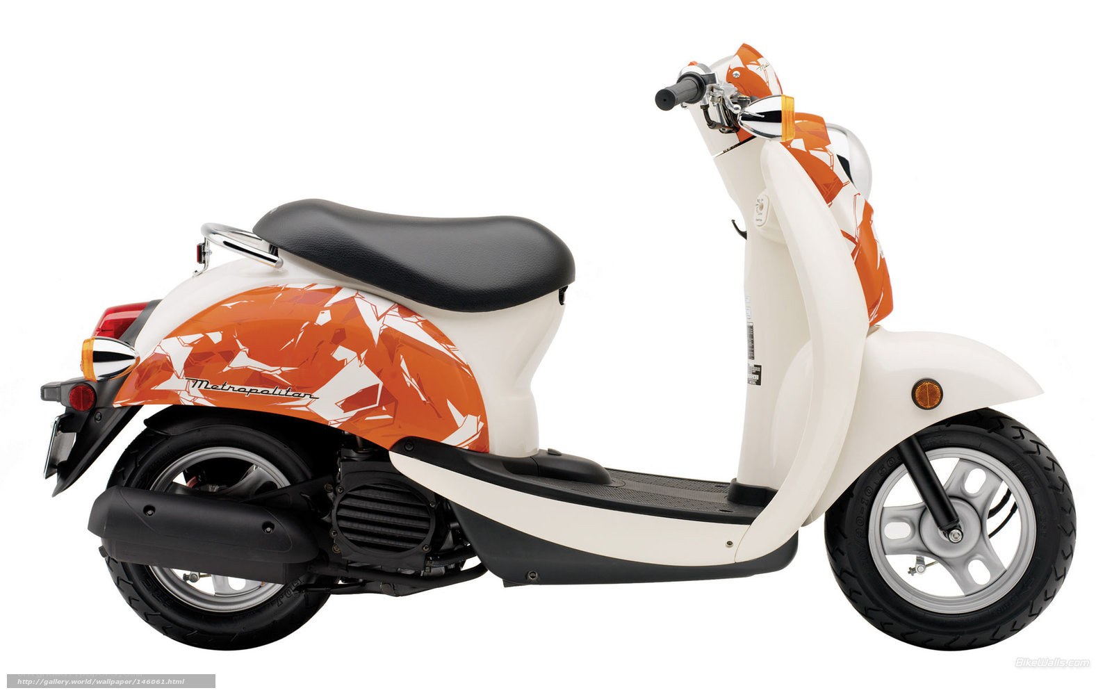 Orange and white scooter