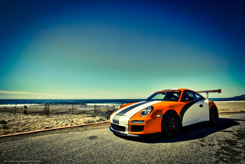 Orange and White Sports Car — Dramatic