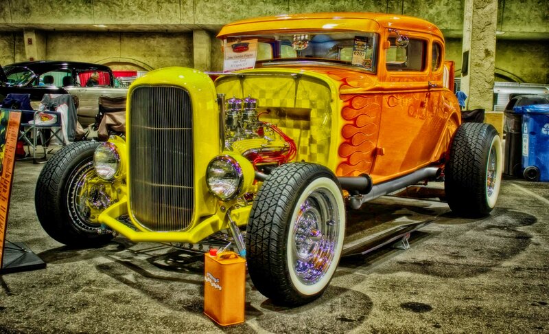 Orange and Yellow Hot Rod — Dramatic