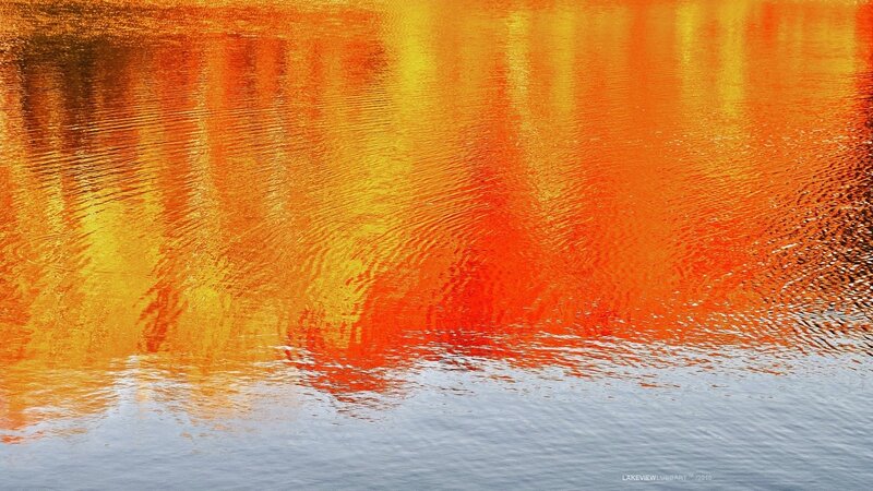 Orange and yellow water reflections