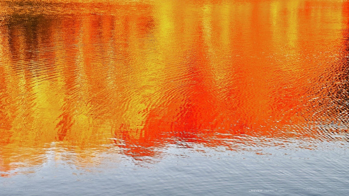 Orange and yellow water reflections