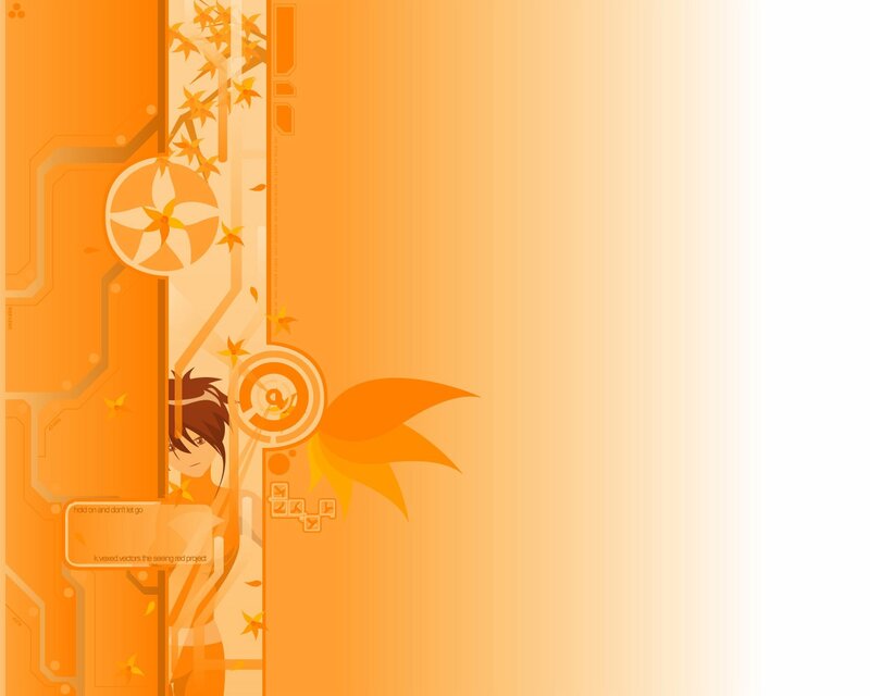 orange anime digital art