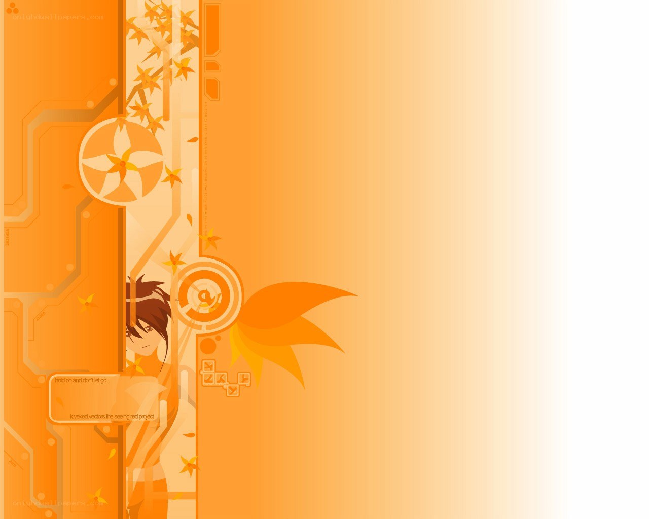orange anime digital art