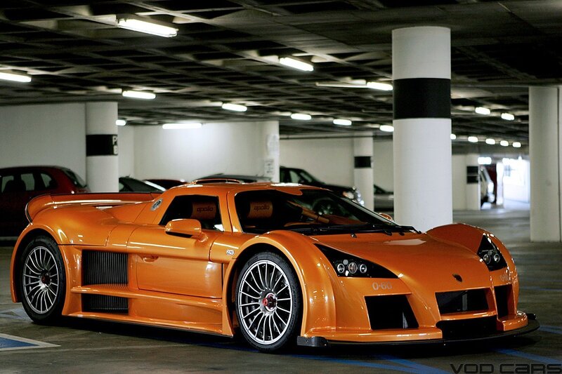 Orange Apollo Intensa in parking garage