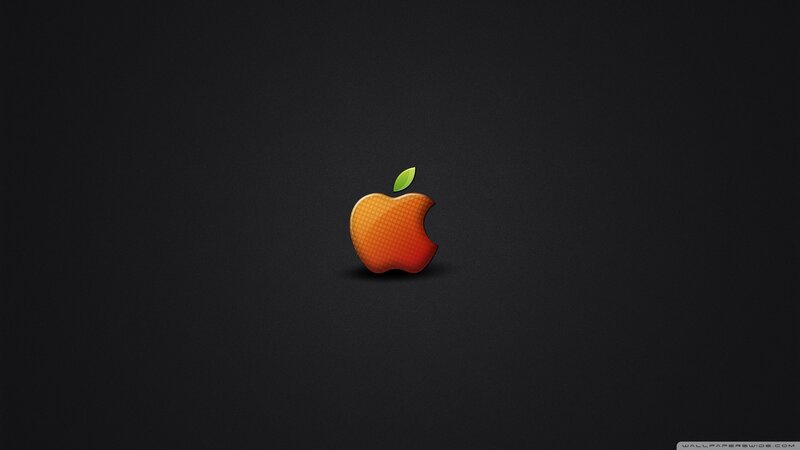 Orange Apple Logo — Black, Minimalist, 3d Render