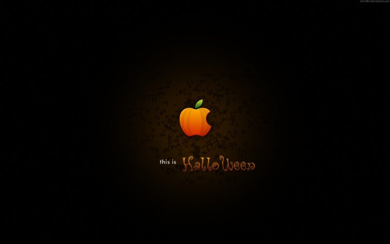 Orange Apple Logo — Black