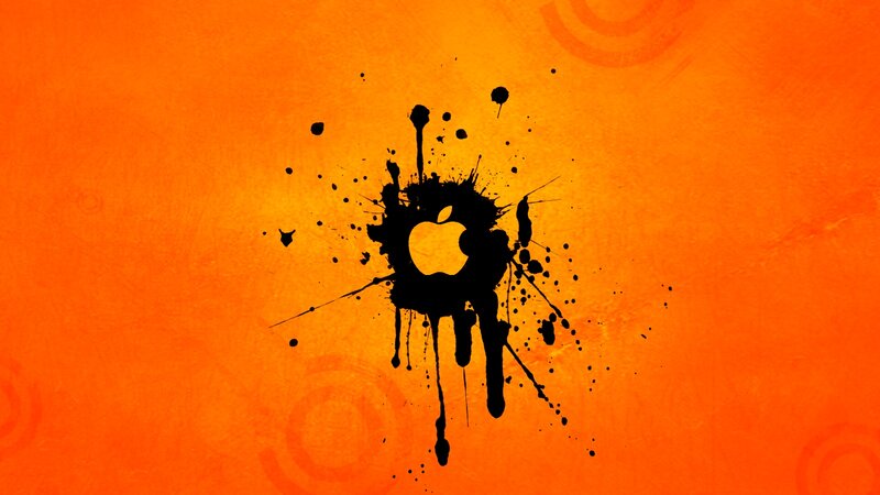 orange apple splatter art