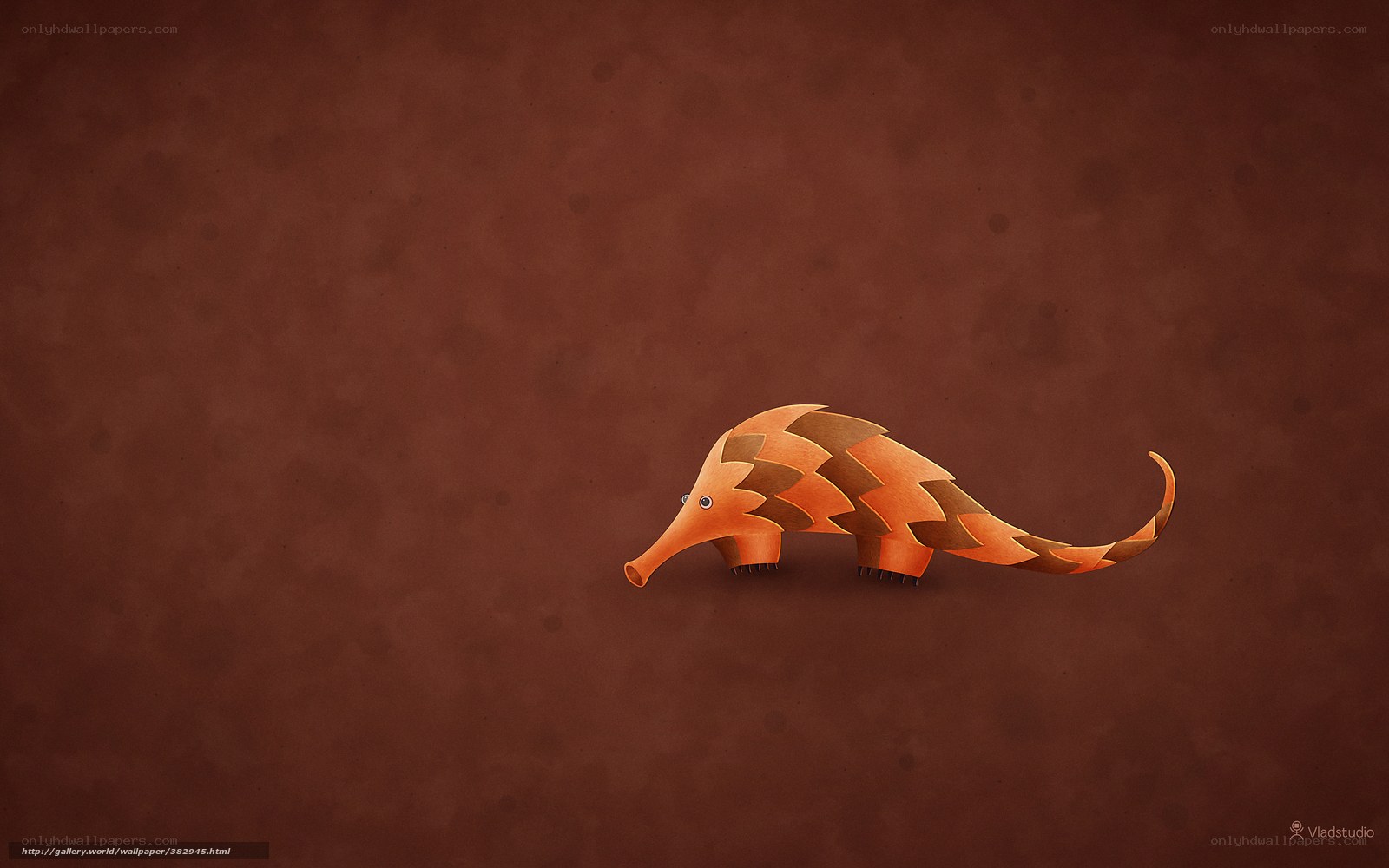 Orange armadillo illustration