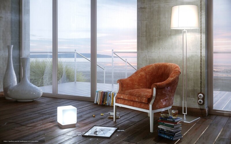 Orange Armchair by Window
