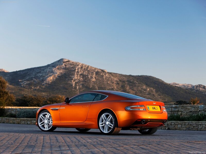 Orange Aston Martin DB9