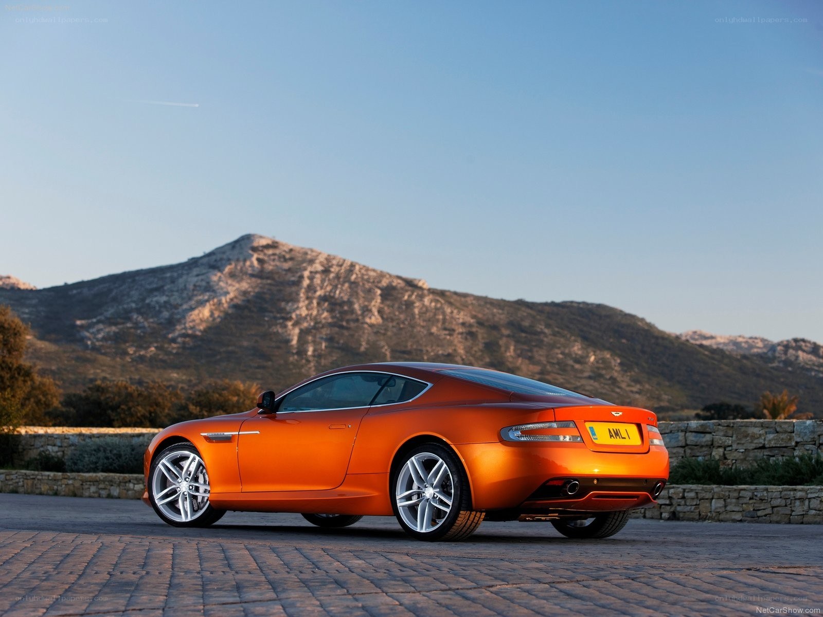 Orange Aston Martin DB9