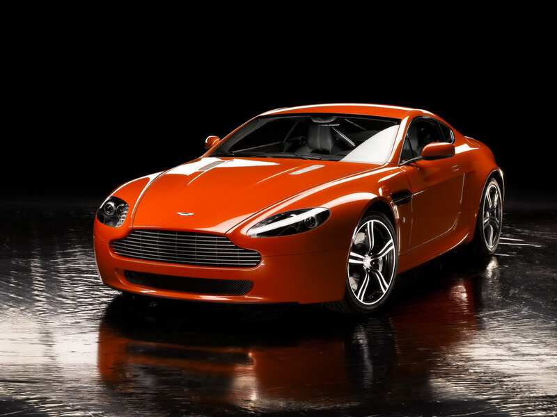 Orange Aston Martin sports car
