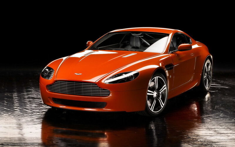 Orange Aston Martin sports car