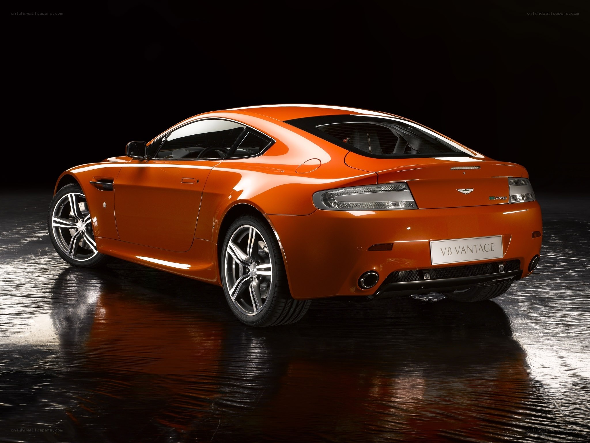Orange Aston Martin V8 Vantage