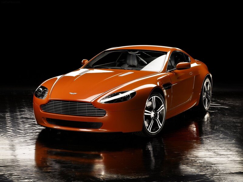 Orange Aston Martin V8 Vantage