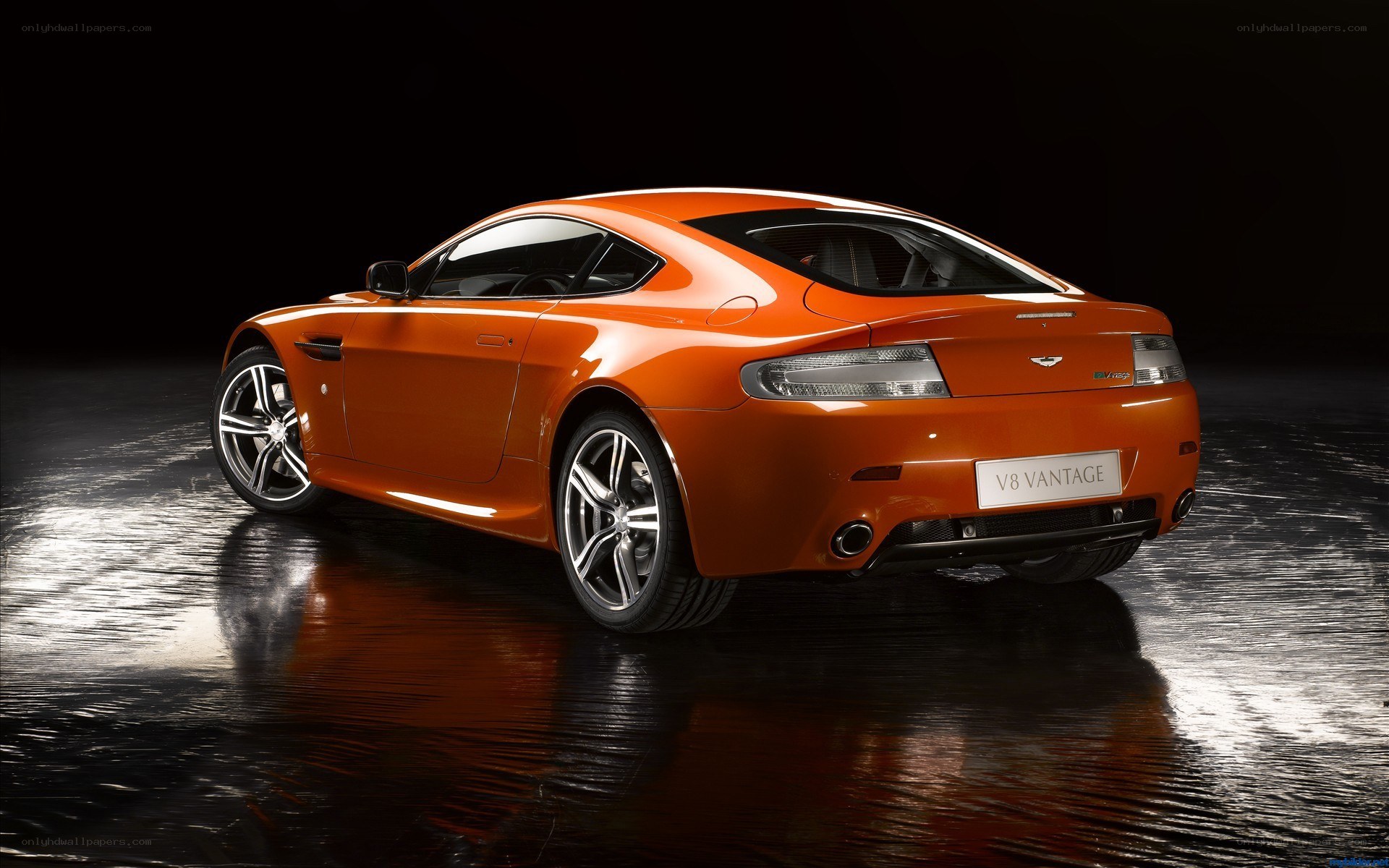 Orange Aston Martin V8 Vantage
