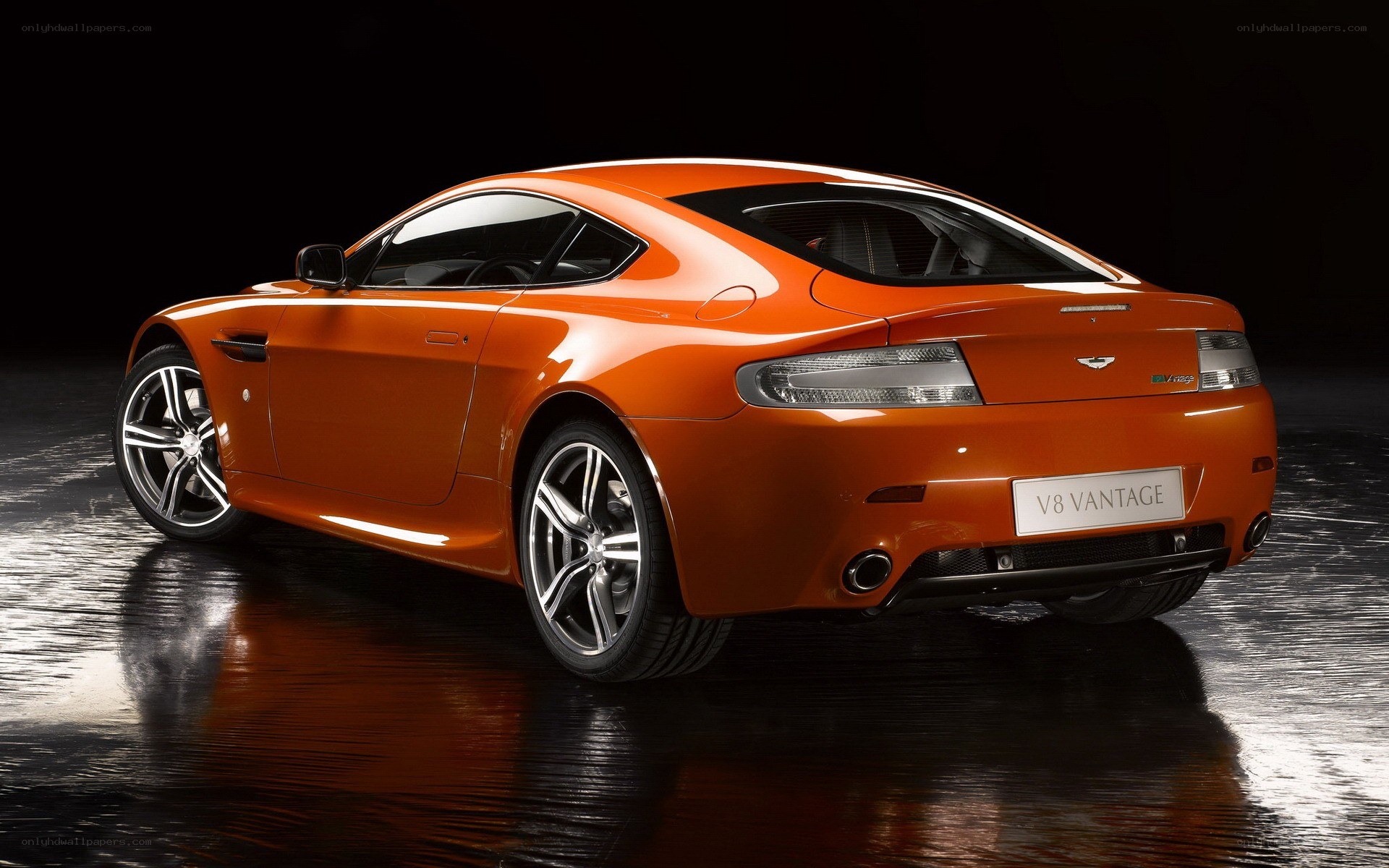 Orange Aston Martin V8 Vantage