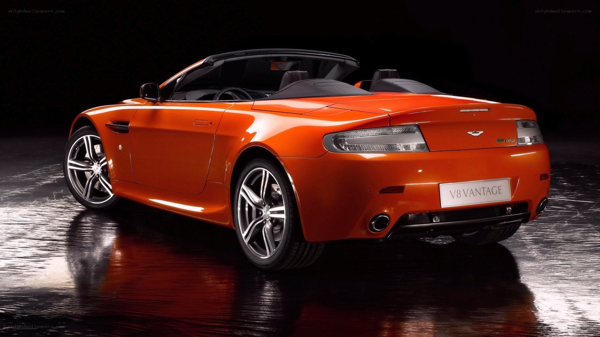 Orange Aston Martin V8 Vantage