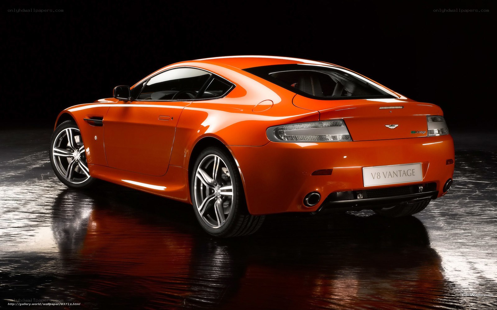 Orange Aston Martin V8 Vantage