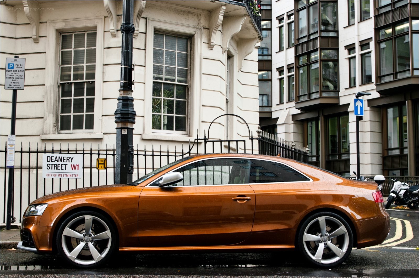 Orange Audi on Deanery Street